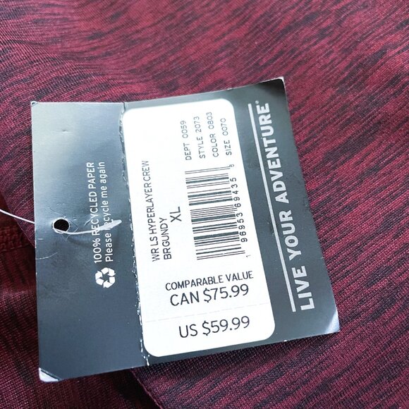 Firm. Eddie Bauer Hyperlayer XL Set, Pant &Top Burgundy. Athletics Yoga Pilates - Picture 2 of 16